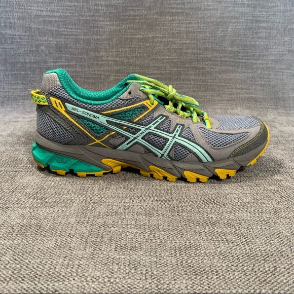 Asics Gel Sonoma Womens Running Shoes Gray Ice Blue Size 8 T4F7N - Picture 7 of 16